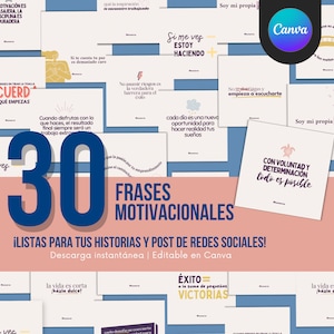 30 motivational phrases for Instagram stories and posts, editable canva templates, social media templates, instagram templates