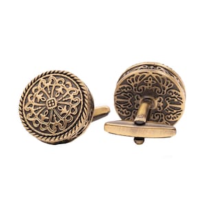 Grand Bronze Cufflinks | Men's Initial Cuff links| Minimalist Suit shirt Cufflinks | Wedding Groom Cufflinks for Groomsmen