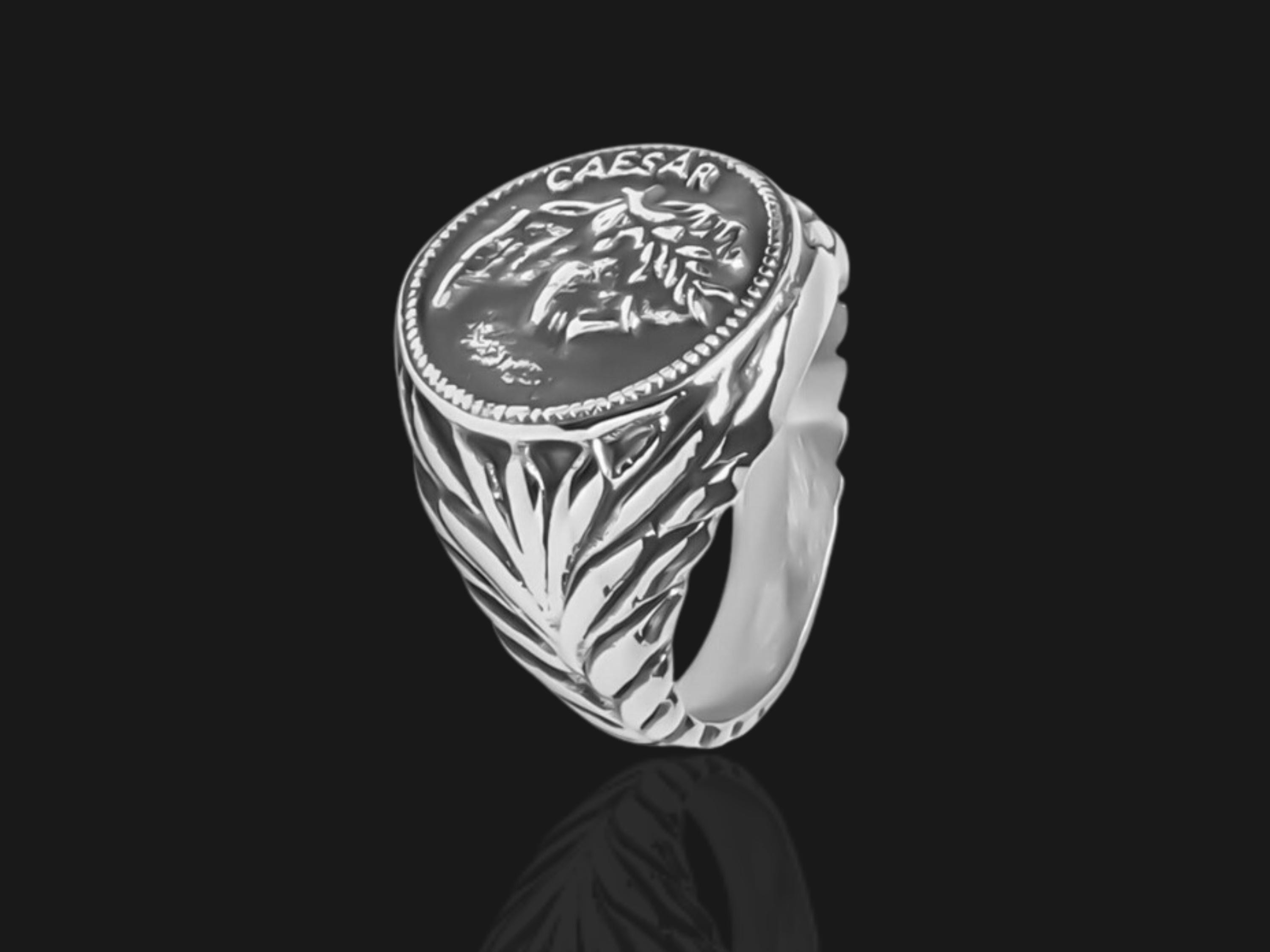 Bague Effigie (portrait) De Jules César - Taille 10 - Réalisée à La Main (fait Main) - Occasion