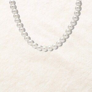 Natural Freshwater Pearl Necklace | Real White Round Pearls Choker for Women | Minimalist Genuine Pearl Bead Wedding Jewelry for Women