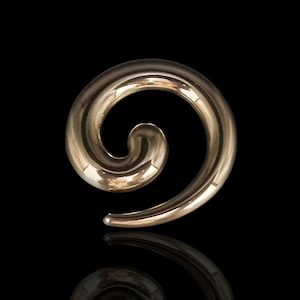 Spiral Gold Brooch, 316L Stainless Steel Gold & Silver Pin, Modern Statement Lapel Pin, Bold Geometric Jewelry Gift for Her or Him