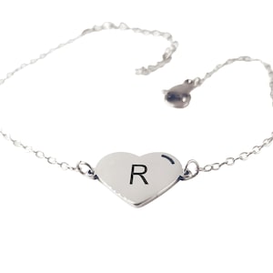 Custom Heart Bracelet, PVD Gold Silver Small Heart Name Bracelet, Engravable Love Symbol Bracelet, The Best New Year&#39;s Gift Idea