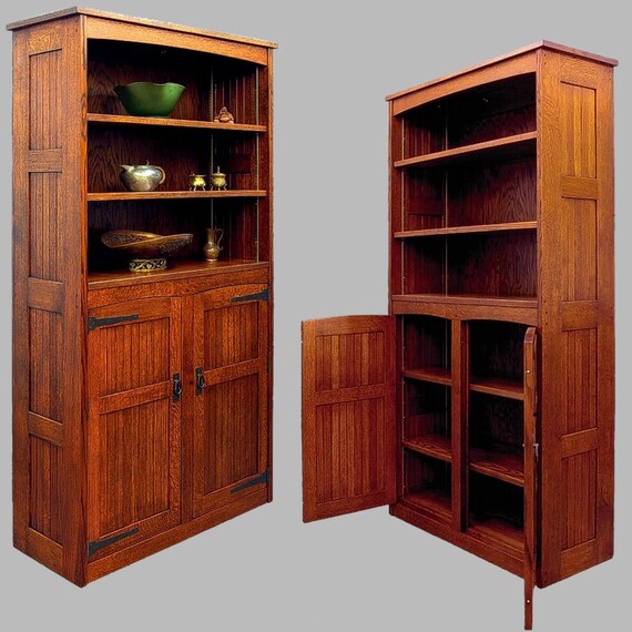 Mission Arts And Crafts Bookcases Cabinets Hutches Etsy