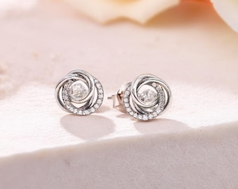 Sterling Silver Pandora Family Circle Stud Earrings, Cubic Zirconia Pavé