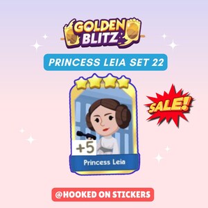 Princess Leia Set 22 Mogo - 4-sterren gouden sticker 1 stuk
