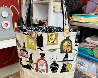 Halloween Trick or Treat Tote | Potion Bottles and Witches