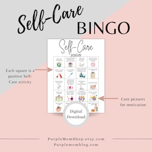 Self Care Bingo, 40 Self Care activities, Self-love challenge, Wellness Bingo