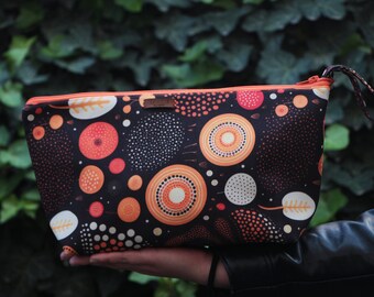 Mockup Clutch Bag Evening Style, Travel & Makeup Organizer Clutch, Vibrant Zippered Evening Bag, Fashionable Oversized Clutch,Artistic Purse