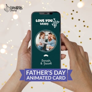 Carte vidéo fête des pères carte photo animée papa idée cadeau cadeau personnalisé carte numérique cadeau fête des pères photo papa carte de voeux père