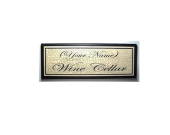 PERSONALIZED Script WINE CELLAR Sign - Add name of your choice