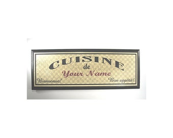 PERSONALIZED French Kitchen Sign