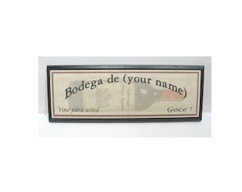 Personalized SPANISH WINE CELLAR Sign - (Add any name)