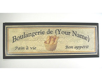 PERSONALIZED BOULANGERIE SIGN