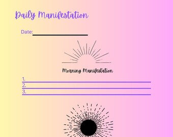 Daily Manifestation Journal - Printable PDF digital download Journal