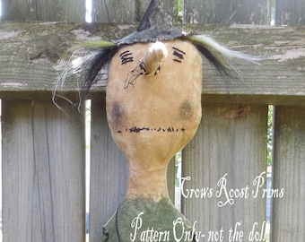 VERKAUF Primitive Volkskunst Halloween Hexe 401 Greta Greenwitch Puppenepattern sofort download