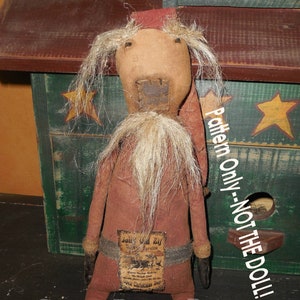 SALE Primitive epattern-Christmas Delivery Santa Claus doll 386 Crows Roost Prims immediate download