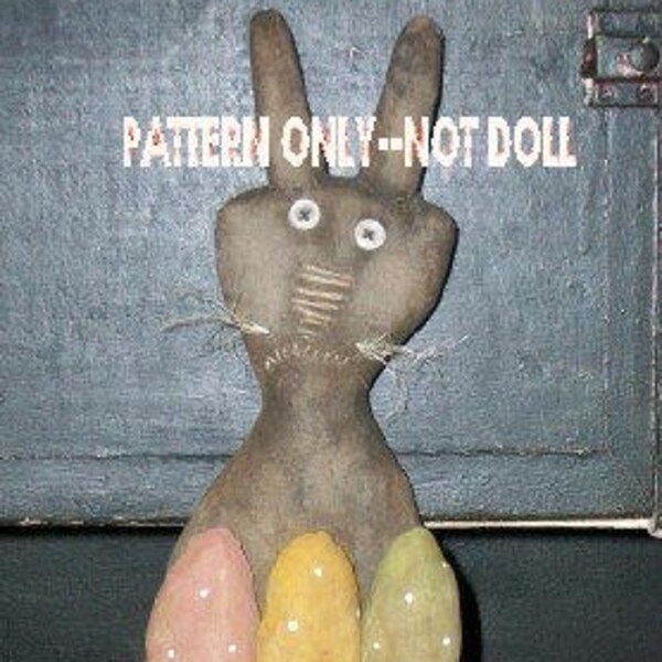 SALe Easter epattern-NOT DoLL bunny Rabbit  Willa AND Eggs 264 Primitive Crows Roost Prims epattern  SALE immediate download