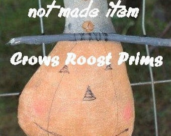 SALe Halloween epattern-NOT DoLL, Pumpkin Ornament Crows Roost Prims epattern 155 Primitive immediate download
