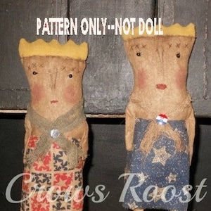 SALe Primitive Folk Art Americana  epattern-NOT DoLL 184 Liberty Lady immediate download