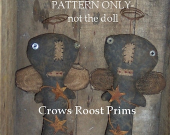 Angel Crows Roost Prims 224 Primitive Skinny -paint Black, White, multi or Patterned fabric- epattern SALE immediate download