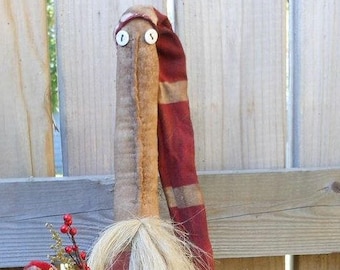 SALE Primitives Epattern-KEINE Puppe, Folk Art Weihnachten Nikolaus sitzend mit Strumpf 388 ePattern von Crows Roost Prims