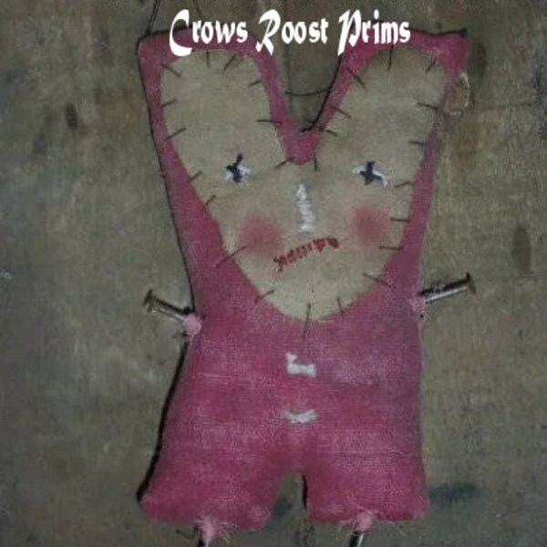 Primitive, Folk Art Love Chub epattern-NOT DoLL, Valentine Day  208  SALE immediate download