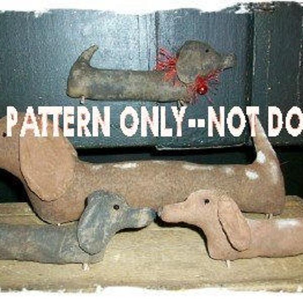 SALe Dog epattern-NOT DoLL,  large, small  ornament Crows Roost Prims 269 Primitive Dachshund Weiner epattern  SALE immediate download
