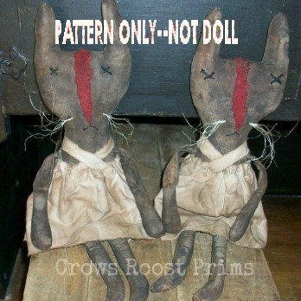 Easter bunny epattern-NOT DoLL Rabbit  Rascal Crows Roost Prims 263 Primitive epattern immediate download
