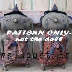 SALe Paulette epattern-NOT DoLL, Witch doll or Everyday 294 Primitive Pretty Crows Roost Prims ePattern SALE immediate download image 1