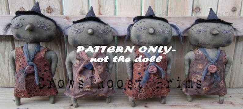 SALe Paulette epattern-NOT DoLL, Witch doll or Everyday 294 Primitive Pretty Crows Roost Prims ePattern SALE immediate download image 1