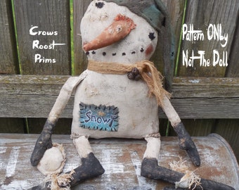 SALE New 2024 Primitive 407 Verschneiter Schneemann mit Schneeballmuster, NICHT die Puppe