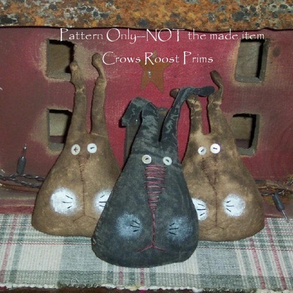 SALe Rabbit epattern-NOT DoLL Bunny bowl fillers ornaments 178 Primitive Crows Roost Prims  immediate download