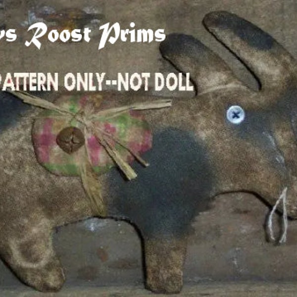 Rabbit epattern-NOT DoLL 213 Crows Roost Prims Primitive  Bunny  Easter Grazing epattern immediate download