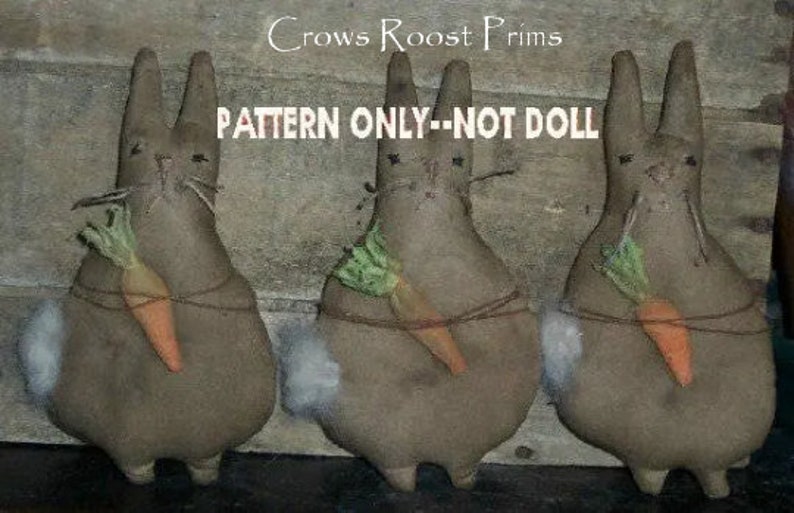 SALe Rabbit epattern-NOT DoLL 202 Bunny Primitive Easter Bowl Fillers, Ornaments, tucks Crows Roost Prims immediate download image 1
