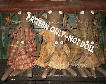 SALe Rabbit  epattern, Easter Mothers Day Hilda  Heidi Hare 266 Primitive Bunny Crows Roost Prims epattern  SALE immediate download