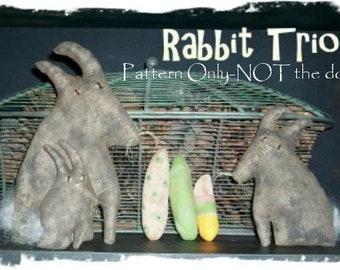 Bunny Rabbit Easter 3 sizes and Easter Eggs 250e Crows Roost Prims epattern  SALe immediate download