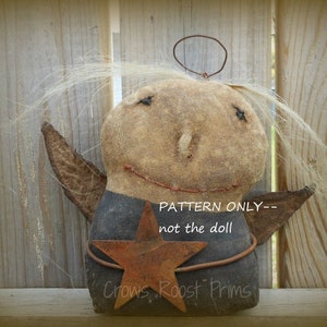 SALE Angel epattern-NOT DoLL, 338 Primitive Peace sitter epattern immediate download