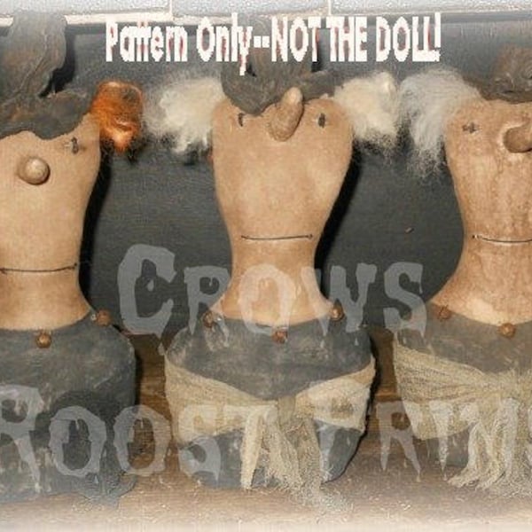 SaLE Primitive epattern-NOT DoLL, Halloween Primitive Witch Leaner  107 Crows Roost Prims immediate download