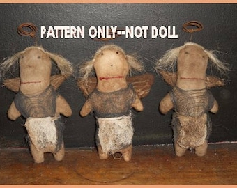 SALe Primitive epattern-NOT DoLL Prairie Angel ornament, bowl filler, tuck 332 Crows Roost Prims epattern immediate download