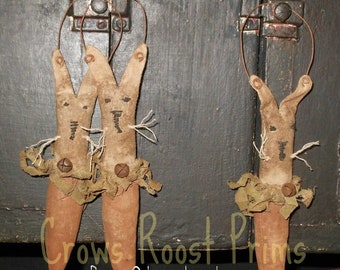 SALe Bunny Peeker epattern-NOT DoLL Ornament Primitive Easter 212 Crows Roost Prims