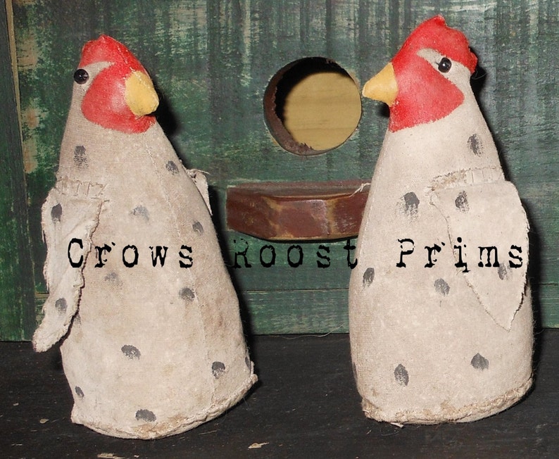 Zoo epattern-NOT DoLL, Animal Noahs Ark Series-CHICKEN Crows Roost Prims 377e Primitive epattern SALe immediate download image 2