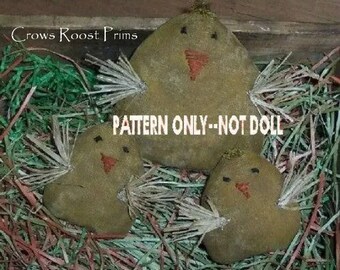 SALe Chicks epattern-NOT DoLL 211  Primitive Fluttering Winged Easter Crows Roost Prims Immediate download