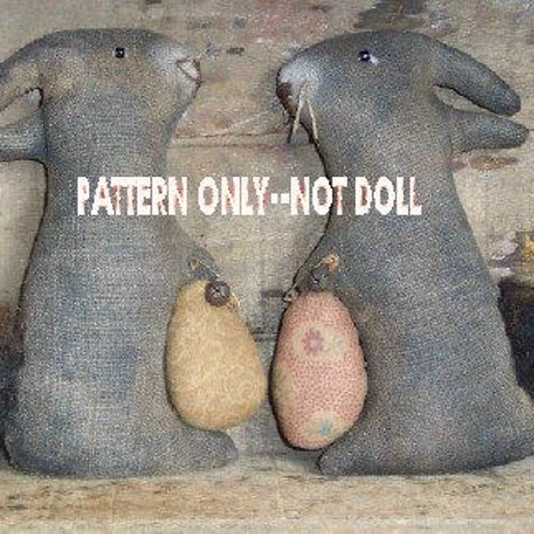 SALe Bunny  Easter epattern-NOT DoLL Standing Rabbit  214e Primitive  Crows Roost Prims epattern immediate download