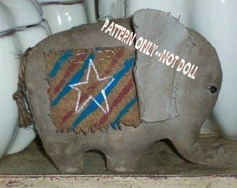 SALe Primitive epattern-NOT DOLL, 225 Elephant  Animal Ornament immediate download