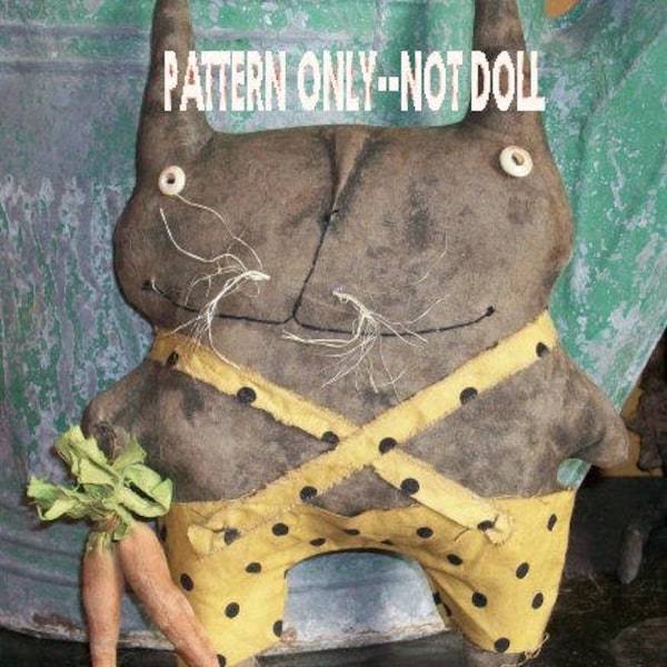 SALe Easter epattern-NOT DoLL, Roscoe BuNNY RaBBIT Primitive 258 Crows Roost Prims  epattern immediate download