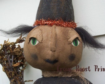 SALe Witch epattern-NOT DoLL, Helga doll Crows Roost Prims 123 Halloween Primitive epattern Immediate download