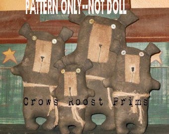 SaLE Bear epattern-NOT DoLL  Doll 169  PrimitiveCrows Roost Prims ePattern  immediate download