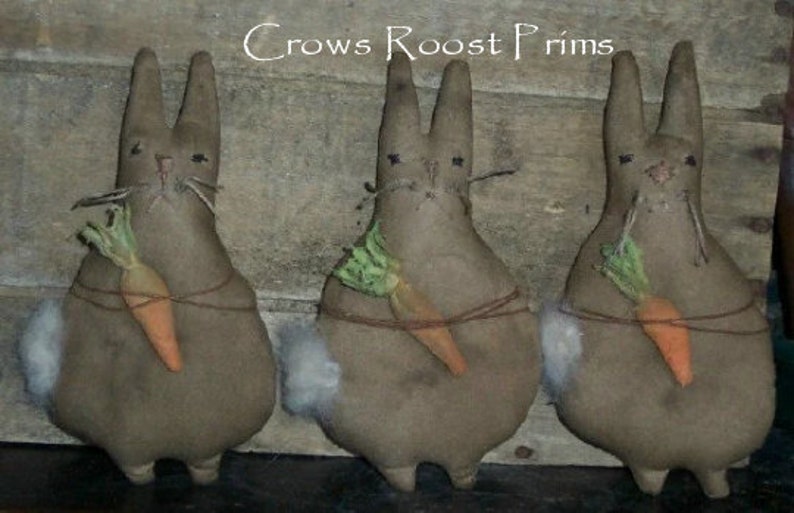 SALe Rabbit epattern-NOT DoLL 202 Bunny Primitive Easter Bowl Fillers, Ornaments, tucks Crows Roost Prims immediate download image 2