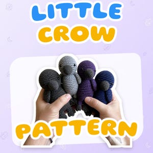 Crow Crochet Pattern, Cosmo the Little Crow, Chunky Amigurumi Stuffed Animal PDF