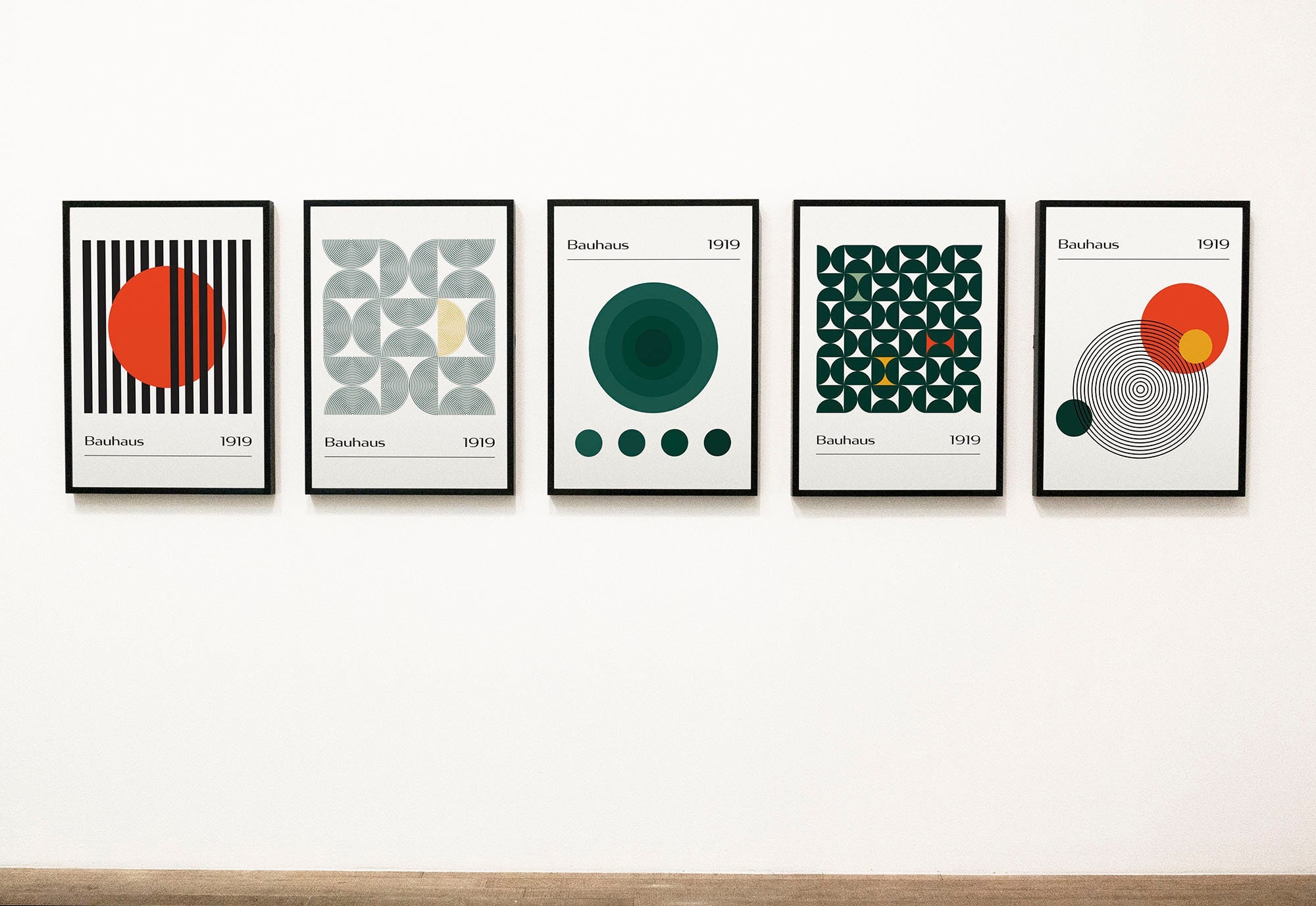 Bauhaus Wall Art Set, Minimalist Retro Wall Art, Geometric Art, Mid ...